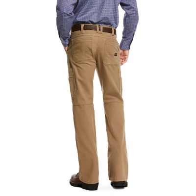 Ariat Work: FR M5 Slim Stretch DuraLight Canvas Stackable Straight Leg Pantalones Hombre - Kaki (TXL